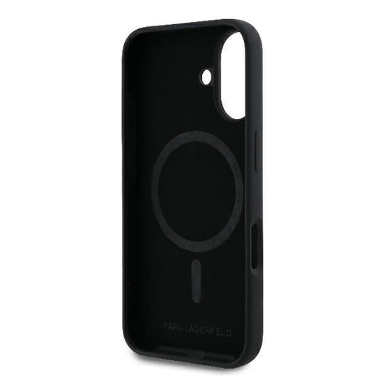 MagSafe cover til Apple iPhone 16 Plus, Karl Lagerfeld, Silicone Ring Karl & Choupette, Sort