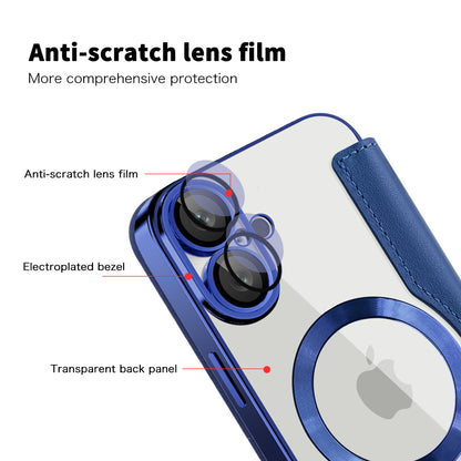 MagSafe-etui til Apple iPhone 16 Plus, Techsuit, SmartMag Book, Blå