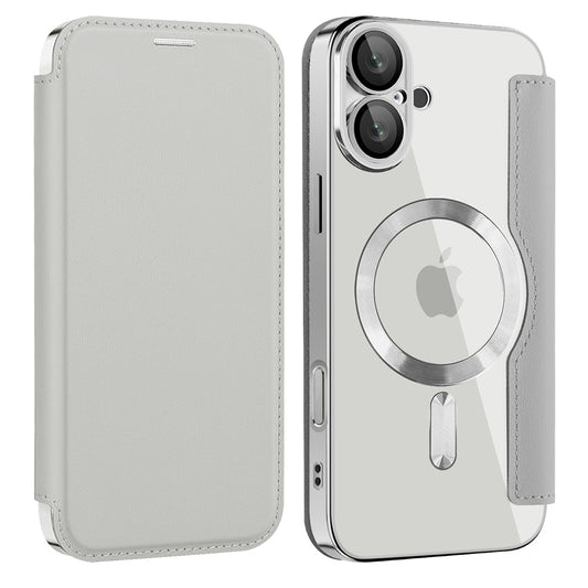 MagSafe-etui til Apple iPhone 16 Plus, Techsuit, SmartMag Book, Grå