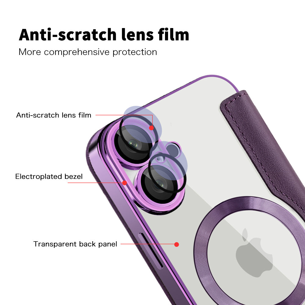 MagSafe-etui til Apple iPhone 16 Plus, Techsuit, SmartMag Book, Lilla