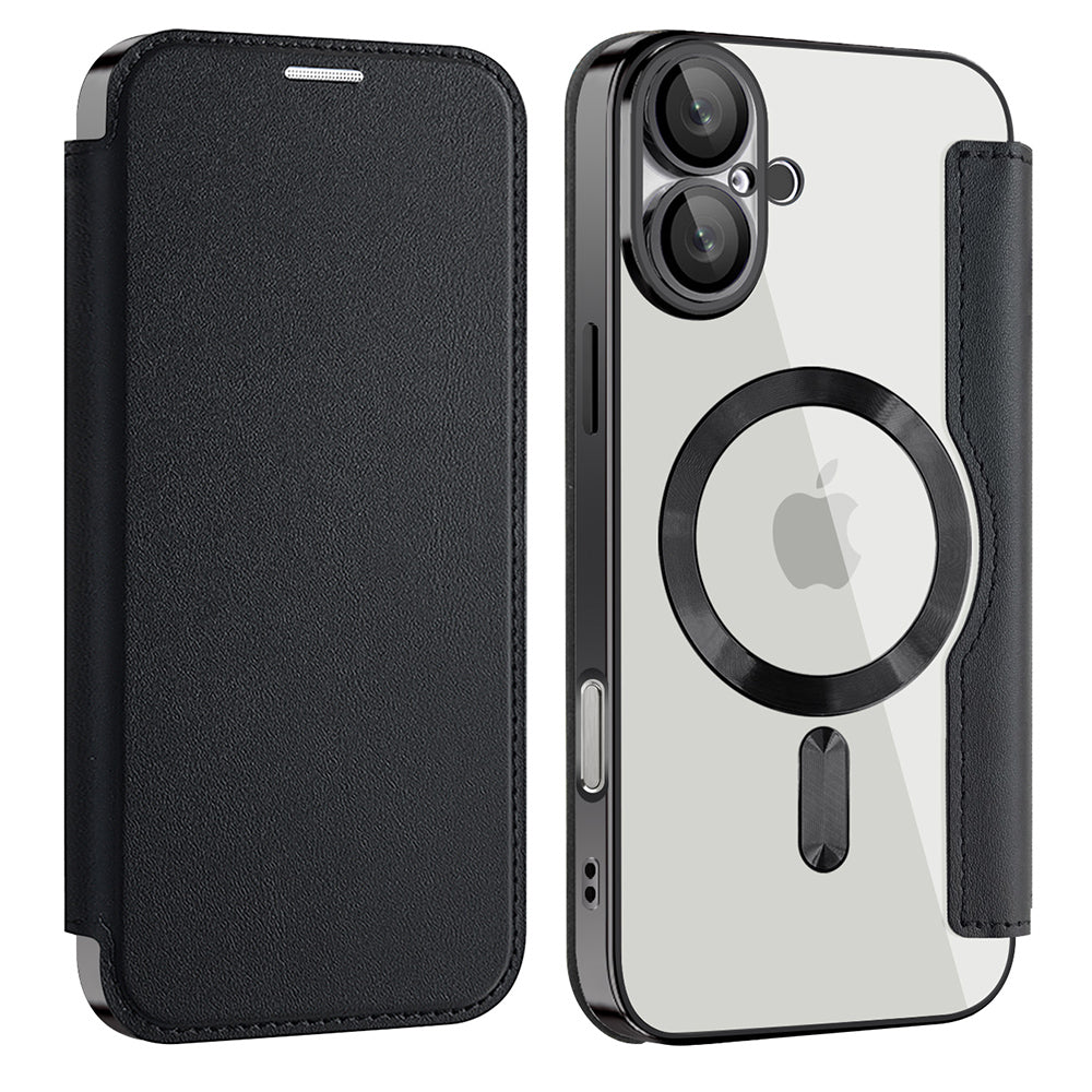 MagSafe-etui til Apple iPhone 16 Plus, Techsuit, SmartMag Book, Sort