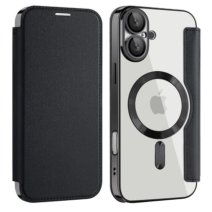 MagSafe-etui til Apple iPhone 16 Plus, Techsuit, SmartMag Book, Sort