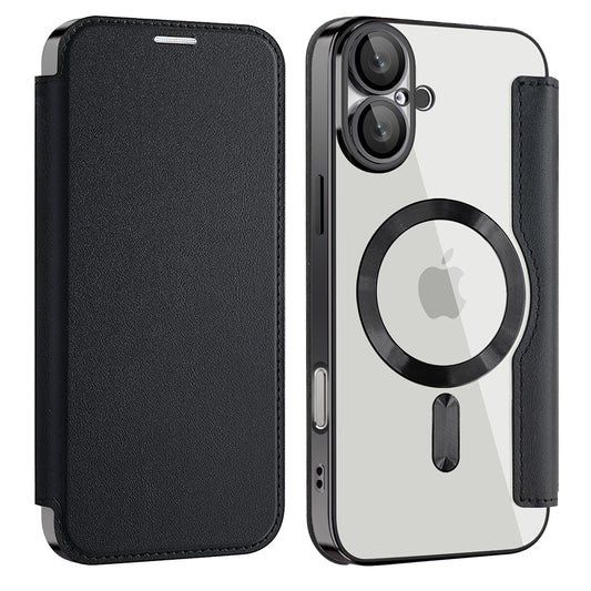 MagSafe-etui til Apple iPhone 16 Plus, Techsuit, SmartMag Book, Sort
