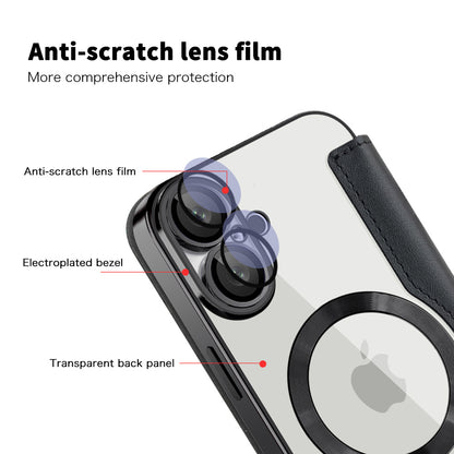 MagSafe-etui til Apple iPhone 16 Plus, Techsuit, SmartMag Book, Sort
