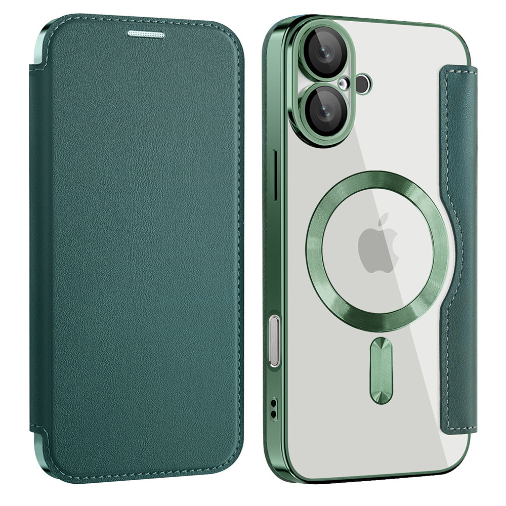 MagSafe-etui til Apple iPhone 16 Plus, Techsuit, SmartMag Book, Grøn