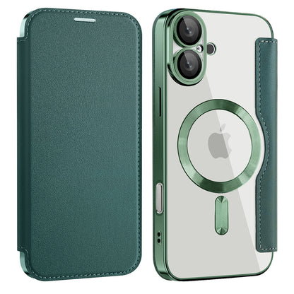 MagSafe-etui til Apple iPhone 16 Plus, Techsuit, SmartMag Book, Grøn