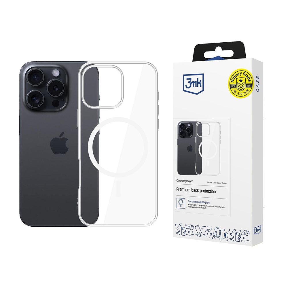 MagSafe-etui til Apple iPhone 16 Pro, 3MK, Clear MagCase, Transparent