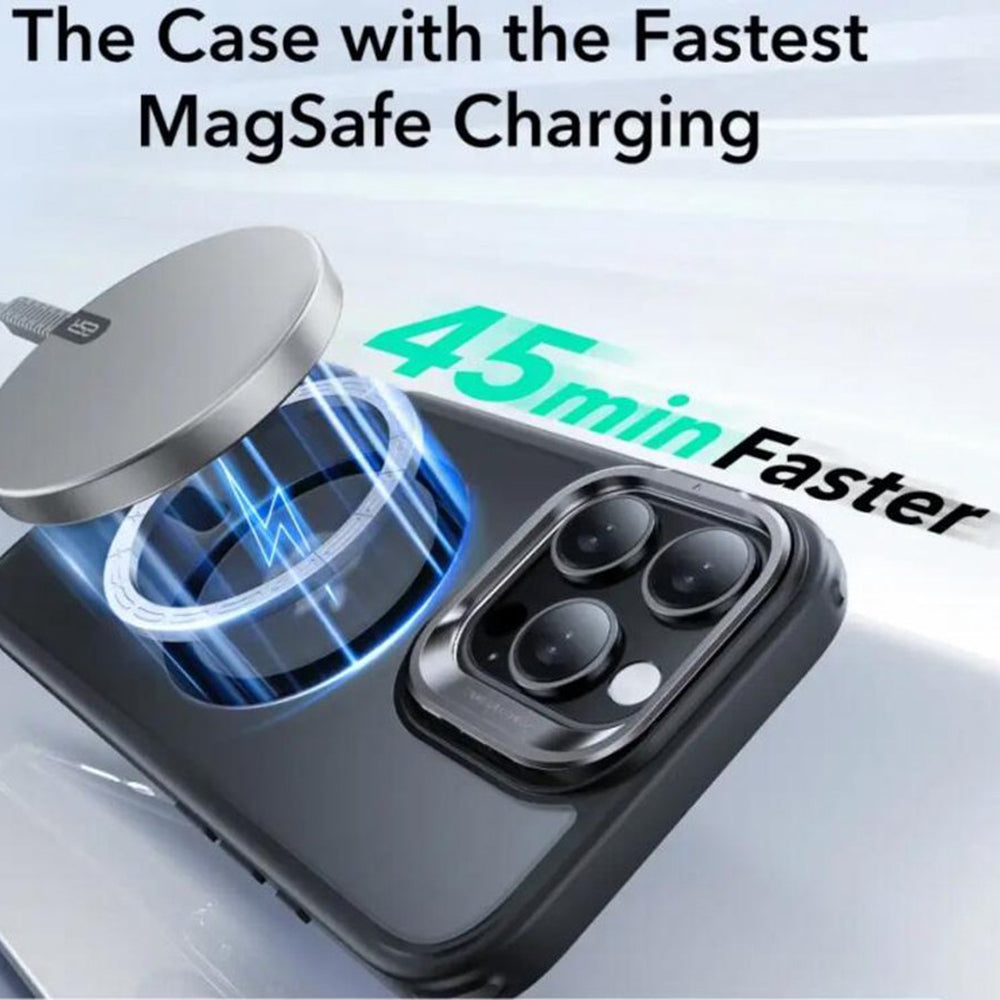 MagSafe cover til Apple iPhone 16 Pro, ESR, Classic Hybrid Kickstand Slide, Satin Sort