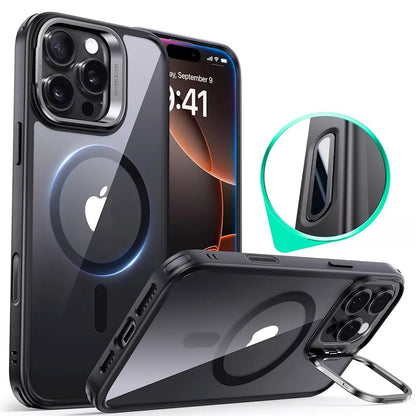 MagSafe cover til Apple iPhone 16 Pro, ESR, Classic Hybrid Kickstand Slide, Sort Transparent