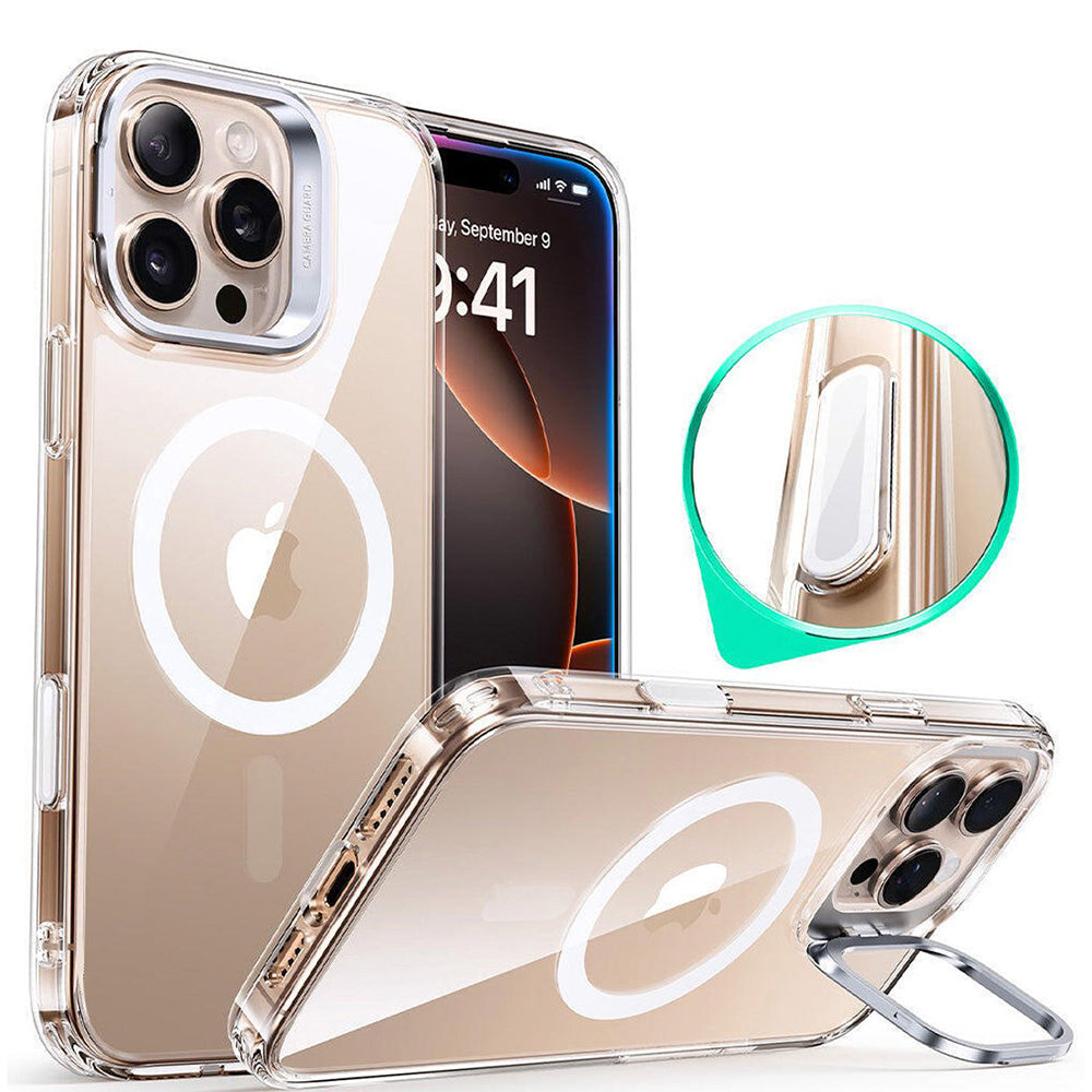 MagSafe cover til Apple iPhone 16 Pro, ESR, Classic Hybrid Kickstand Slide, Transparent