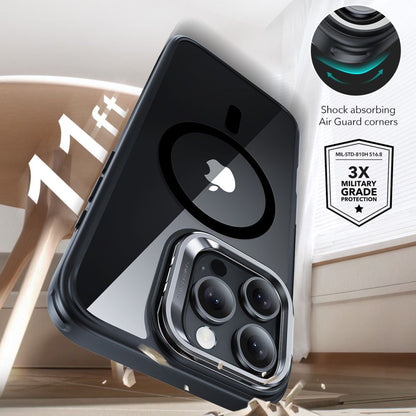 MagSafe cover til Apple iPhone 16 Pro, ESR, Classic Hybrid Kickstand med skærmbeskytter, Sort Transparent