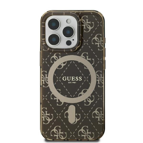 MagSafe cover til Apple iPhone 16 Pro, Guess, IML 4G Background, Brun
