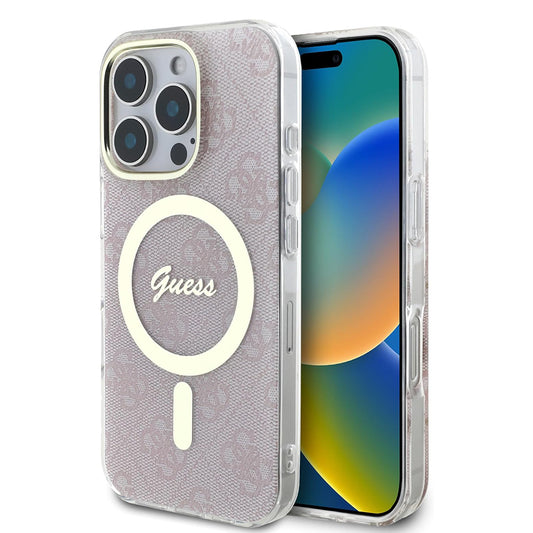 MagSafe cover til Apple iPhone 16 Pro, Guess, IML 4G, Pink