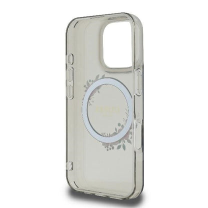 MagSafe cover til Apple iPhone 16 Pro, Guess, IML Flowers Wreath, Sort