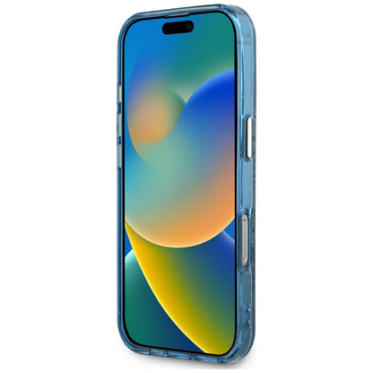 MagSafe cover til Apple iPhone 16 Pro, Guess, IML Glitter 4G Circle Triangle, Blå