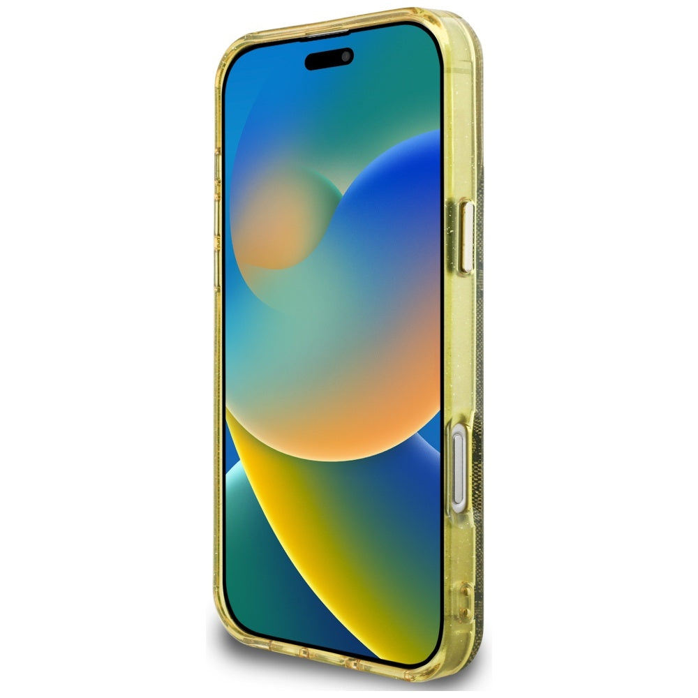 MagSafe cover til Apple iPhone 16 Pro, Guess, IML Glitter 4G Circle Triangle, Brun