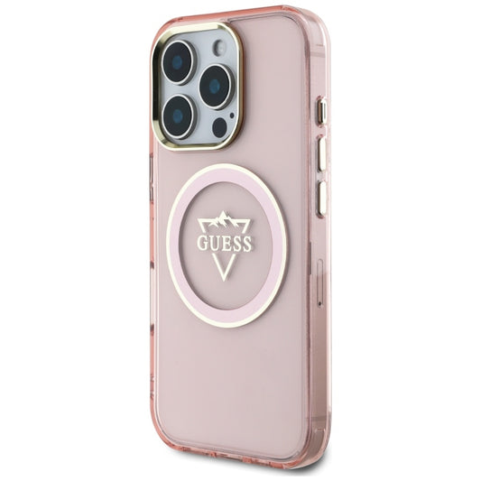 MagSafe cover til Apple iPhone 16 Pro, Guess, IML Metal Mountain Logo, Pink