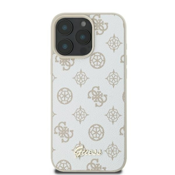 MagSafe cover til Apple iPhone 16 Pro, Guess, Peony Script, Hvid