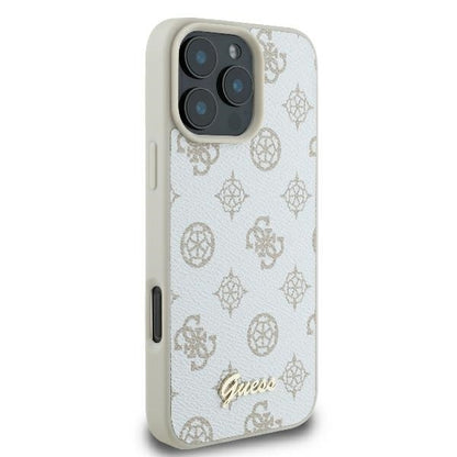 MagSafe cover til Apple iPhone 16 Pro, Guess, Peony Script, Hvid
