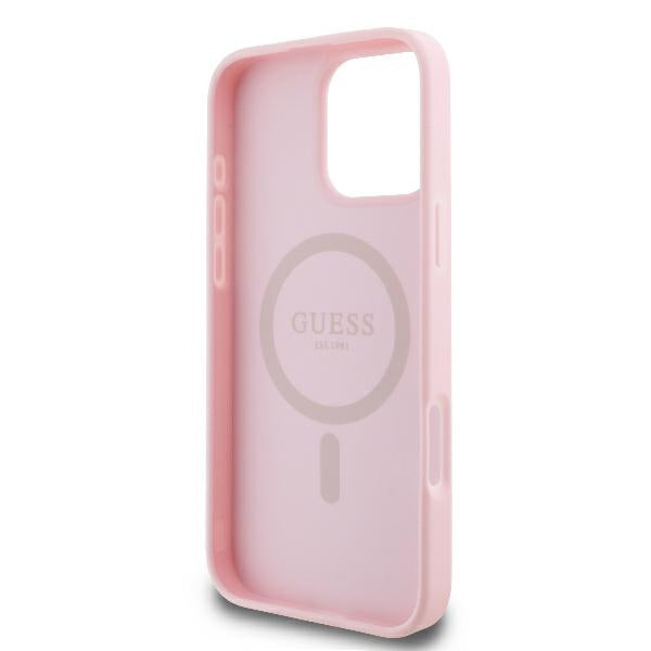 MagSafe cover til Apple iPhone 16 Pro, Guess, Peony Script, Pink