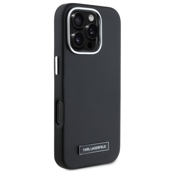MagSafe Case for Apple iPhone 16 Pro, Karl Lagerfeld, FW Metal Plate, Black