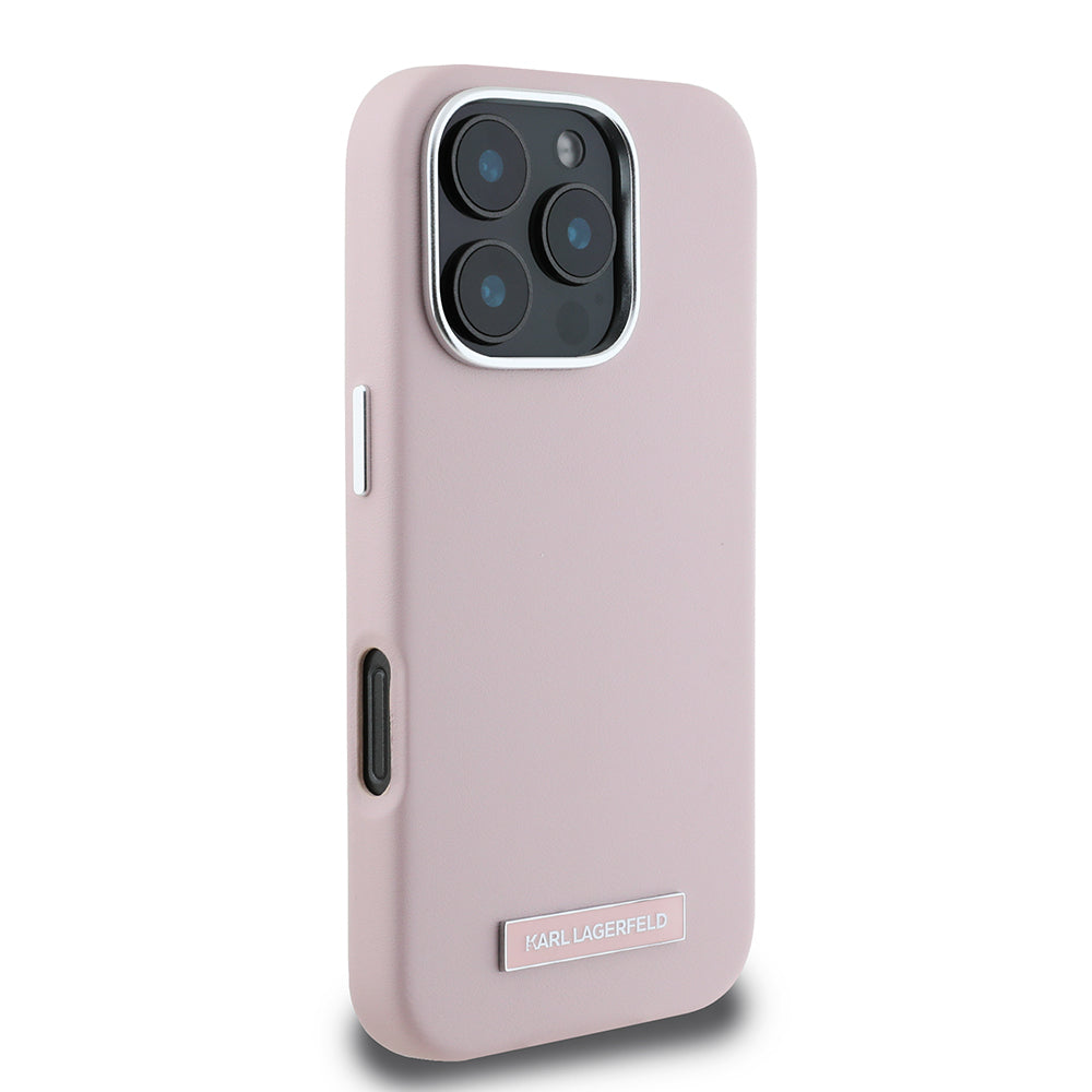 MagSafe cover til Apple iPhone 16 Pro, Karl Lagerfeld, FW Metal Plate, Pink