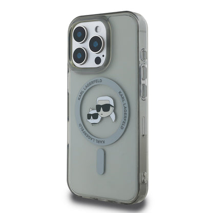 MagSafe cover til Apple iPhone 16 Pro, Karl Lagerfeld, IML Metal Karl & Choupette's Heads, Sort