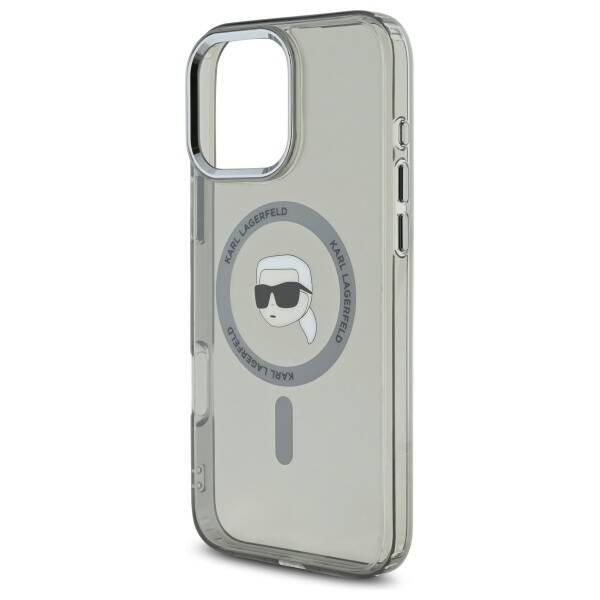 MagSafe cover til Apple iPhone 16 Pro, Karl Lagerfeld, IML Metal Karl's Head, Sort
