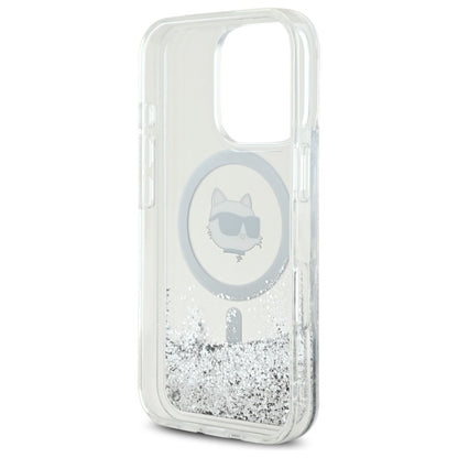 MagSafe cover til Apple iPhone 16 Pro, Karl Lagerfeld, Liquid Glitter Choupette's Head, Transparent