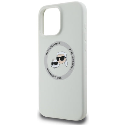 MagSafe cover til Apple iPhone 16 Pro, Karl Lagerfeld, Silicone Karl & Choupette's Heads, Beige