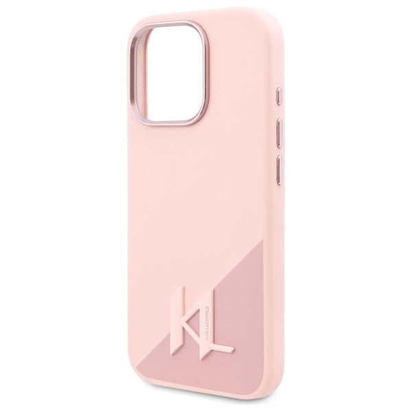 MagSafe cover til Apple iPhone 16 Pro, Karl Lagerfeld, Silicone Shadow Metal Initial, Pink