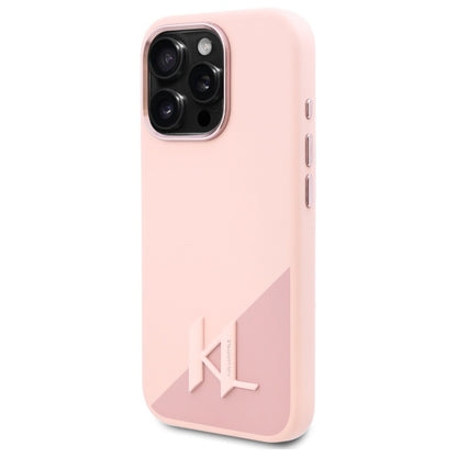MagSafe cover til Apple iPhone 16 Pro, Karl Lagerfeld, Silicone Shadow Metal Initial, Pink