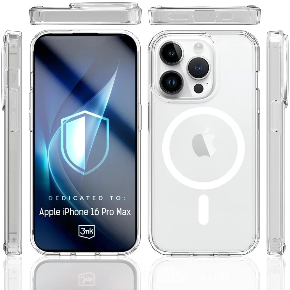 MagSafe-etui til Apple iPhone 16 Pro Max, 3MK, Armor MagCase, Transparent