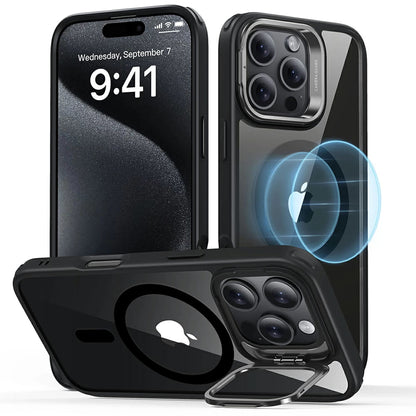 MagSafe cover til Apple iPhone 16 Pro Max, ESR, Classic Hybrid Kickstand, Sort Transparent