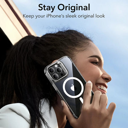 MagSafe cover til Apple iPhone 16 Pro Max, ESR, Classic Hybrid Kickstand, Sort Transparent