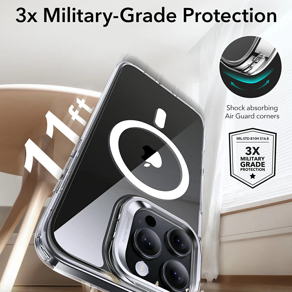 MagSafe cover til Apple iPhone 16 Pro Max, ESR, Classic Hybrid Kickstand, Gennemsigtig