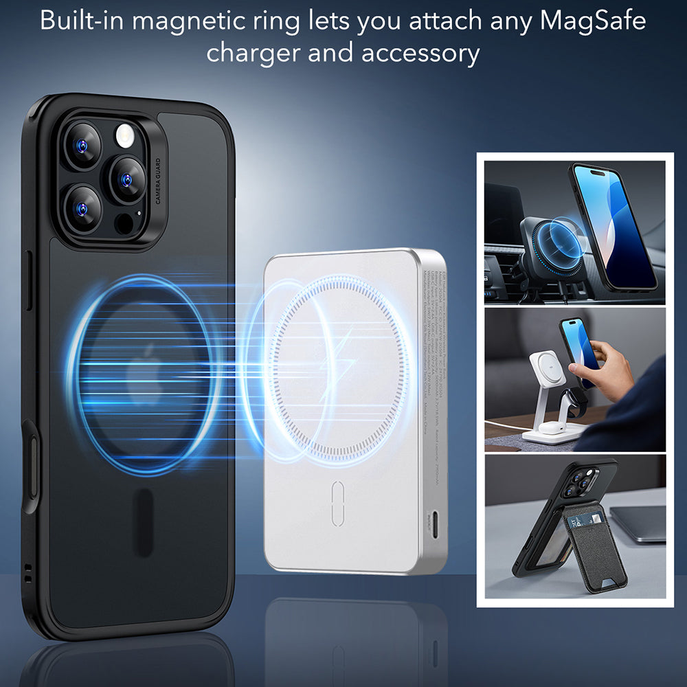 MagSafe-etui til Apple iPhone 16 Pro Max, ESR, Classic Hybrid, Mat Sort