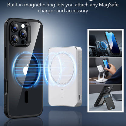 MagSafe cover til Apple iPhone 16 Pro Max, ESR, Classic Hybrid, Sort Transparent