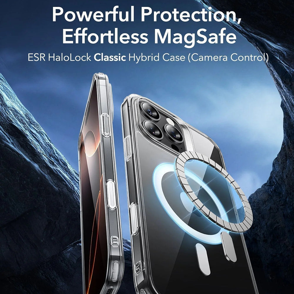 MagSafe cover til Apple iPhone 16 Pro Max, ESR, Classic Hybrid Slide, Sort Transparent