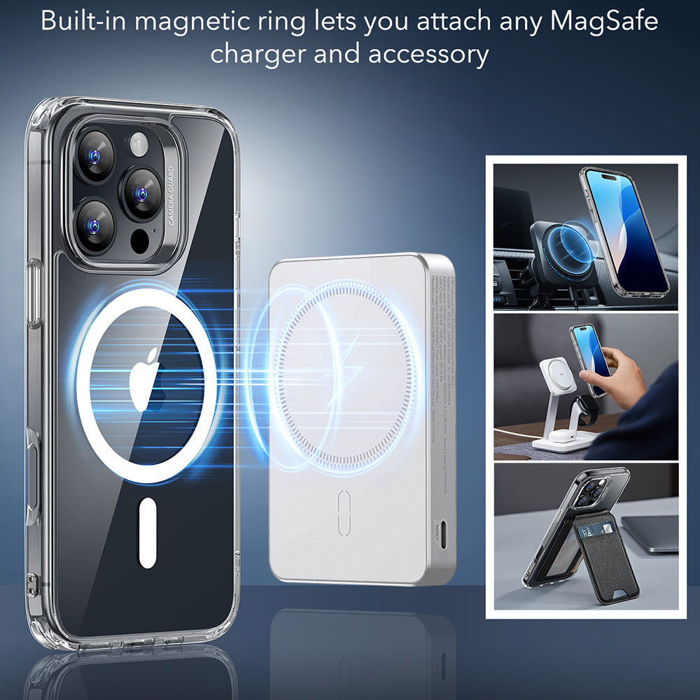 MagSafe cover til Apple iPhone 16 Pro Max, ESR, Classic Hybrid, Gennemsigtig