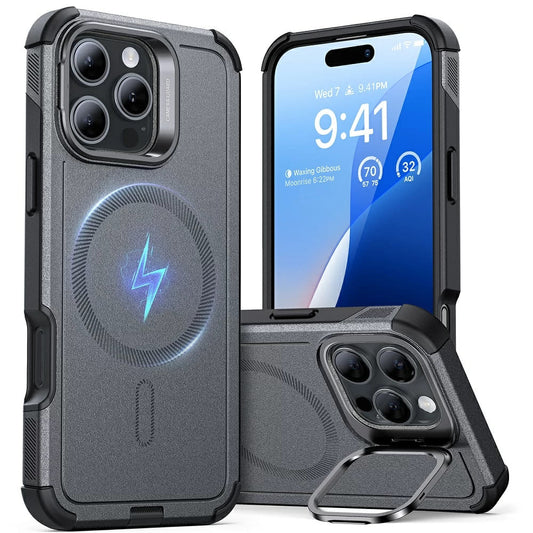 MagSafe cover til Apple iPhone 16 Pro Max, ESR, Cyber Armor Kickstand, Grå