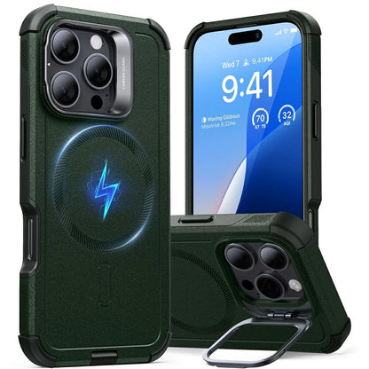 MagSafe cover til Apple iPhone 16 Pro Max, ESR, Cyber Armor Kickstand, Grøn