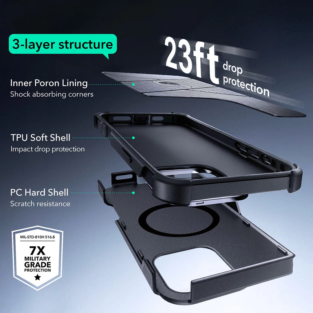 MagSafe cover til Apple iPhone 16 Pro Max, ESR, Cyber Armor Kickstand, Grøn