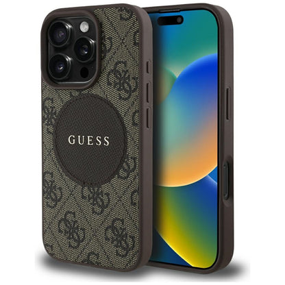 MagSafe cover til Apple iPhone 16 Pro Max, Guess, 4G Circle Classic Logo, Brun