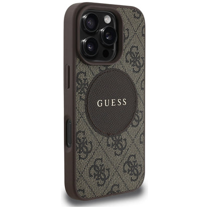 MagSafe cover til Apple iPhone 16 Pro Max, Guess, 4G Circle Classic Logo, Brun