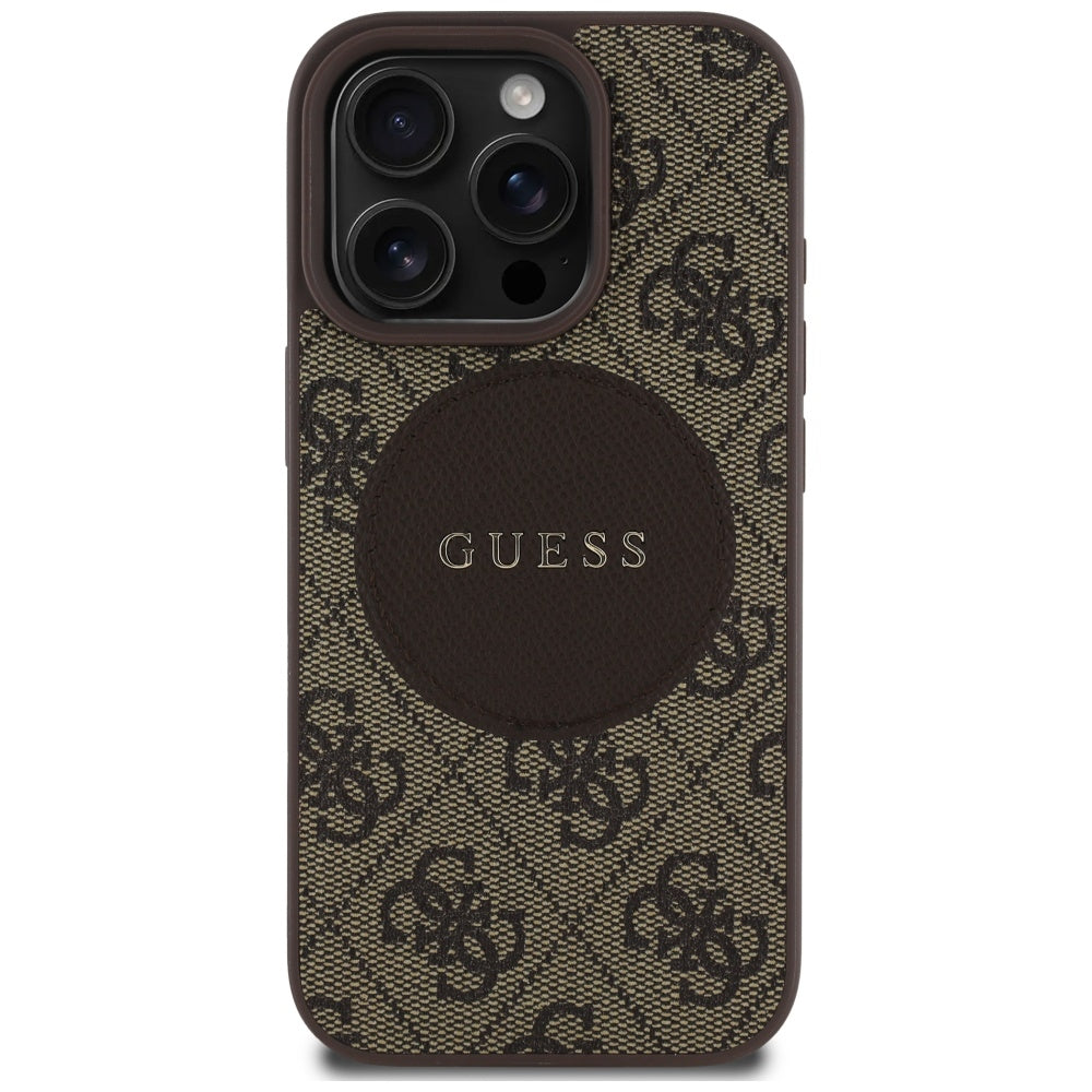 MagSafe cover til Apple iPhone 16 Pro Max, Guess, 4G Circle Classic Logo, Brun