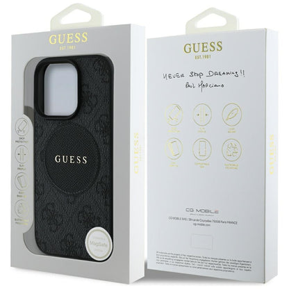 MagSafe cover til Apple iPhone 16 Pro Max, Guess, 4G Circle Classic Logo, Sort
