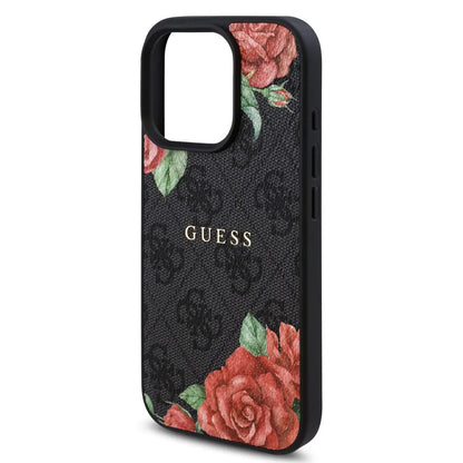 MagSafe cover til Apple iPhone 16 Pro Max, Guess, 4G Flowers Print, Sort
