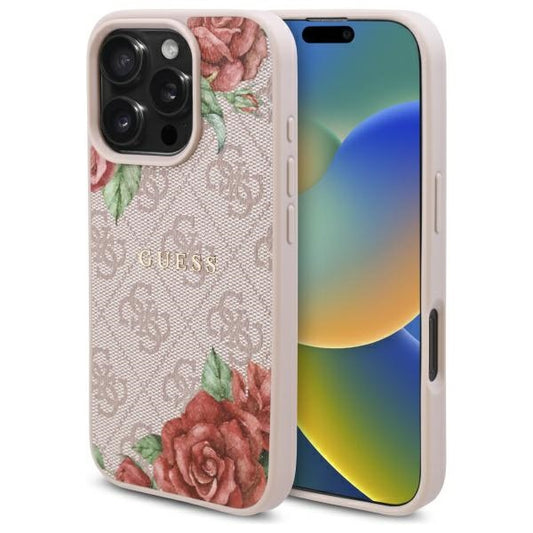 MagSafe cover til Apple iPhone 16 Pro Max, Guess, 4G Flowers Print, Pink