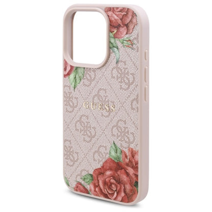 MagSafe Case for Apple iPhone 16 Pro Max, Guess, 4G Flowers Print, Pink